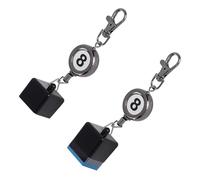 FINGERINSPIRE 2PCS Pool Chalk Holder 124mm Long Gunmetal Color Aluminum Plastic Pendant Decorations with Flat Round Eight Ball Pendant Decorative Accessories with Aluminum Swivel Clasp for Handbag