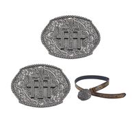 FINGERINSPIRE 2Pcs Western Cross Belt Buckles Gunmetal Alloy Belt Buckles Western Vintage Oval Belts Buckle for Rodeo Cowboy Cowgirl Religion Cross Faith Belt Buckle for Women Men(69x89.5x8.5mm)