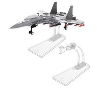 FINGERINSPIRE 2Set ABS Plastic Model Plane Display Stand, 16.9x8x2cm Clear Aircraft Display Stands Desktop Holders Without Airplane Model for Building Blocks Planes and Collectibles