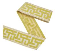 FINGERINSPIRE 3.3 Yards/3m Embroidered Drapery Trim 90mm Wide The Great Wall Grid Curtain Trim Polyester Gold Chenille Drapery Trim Geometric Jacquard Ribbon for DIY Sewing Crafts Clothing Decoration