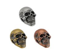 FINGERINSPIRE 3 Pcs 3 Colors Brass Skull Knife Lanyard Bead 12x12x15mm Hole 5mm Hand Casted Copper Charm DIY EDC Knife Beads for Knives Pendant Flashlight Parachute Cord Beads