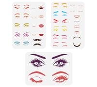 FINGERINSPIRE 3 pcs Facial Features Painting Stencil 21x29.7cm Reusable Eyes Nose Mouth Eyebrows Beard Drawing Template Faces Features Stencil for Painting on Wood Wall Fabric Furniture