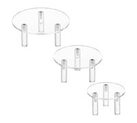 FINGERINSPIRE 3 Set Acrylic Round Display Riser 12/10/8cm 3-Legs Clear Minifigure Display Stands Acrylic Display Platform for Jewelry, Figure Models, Toys, Dessert Cosmetics or Collections