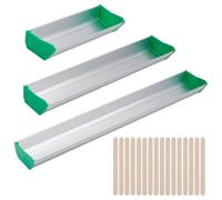 FINGERINSPIRE 3 Size Scoop Coater 16.5/30.5/41.5cm Aluminum Screen Coater with 50pcs Wood Cakesicle Sticks Dual Edge Emulsion Scoop Durable Platinum Scoop Coating Tool for Silk Screen Printing Supply