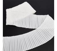 FINGERINSPIRE 3 Yards/2.74M White Polyester Pleated Lace Trim with Ruffled Edge for DIY Decoration and Clothing Sewing