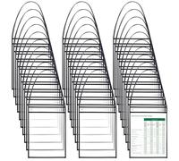 FINGERINSPIRE 30 Pcs Shop Ticket Holders 312x243mm Letter Size Work Order Sleeves Black Job Ticket Holders Plastic & Non-Woven Fabrics Ticket Holder Pockets for Conference Industrial Retail Use