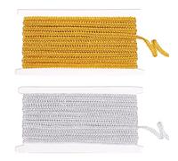 FINGERINSPIRE 30 Yards 2 Colors Metallic Braid Lace Trim 8mm Gold & Sliver Sewing Centipede Braided Lace Decorated Gimp Trim for Wedding DIY Clothes Accessories Jewelry Crafts Sewing Home Decor