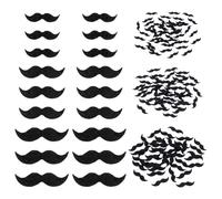FINGERINSPIRE 300PCS Felt Mustaches for Dolls 3 Sizes Crochet Beard Supplies Classic Black Mustaches Applique Patches for Plush Dolls Making Decorative Felt Embellishment for DIY Crafts Project