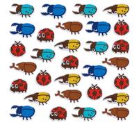 FINGERINSPIRE 30pcs Beetles Embroidery Patch 6 Styles Small Animals Embroidered Appliques Self-Adhesive Ladybugs Embroidery Patch for Hats Shoes Backpacks Jackets Jeans DIY Clothing Decoration