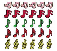 FINGERINSPIRE 30PCS Musical Note Sequin Patch 5 Styles Note Music Cartoon Patch Musical Notes Iron On Appliques Sequined Music Patches for Backpacks Hats Shoes Jackets Jeans Clothing Repair and Decor