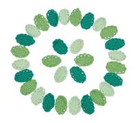 FINGERINSPIRE 30PCS Small Crochet Leaves Handmade Green Leaf Embellishments 3 Colors 2.5x3.5CM Crocheted Flower Leaves for DIY Crafts Scrapbooking Cardmaking Sewing on Clothes