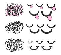 FINGERINSPIRE 360PCS Felt Mouth for Dolls 3 Styles Black Pink Flat Back Mouth Kit 24~49mm Length Craft Accessories Material for DIY Crafts and Handmade Projects Creations