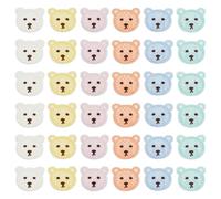 FINGERINSPIRE 36Pcs 6 Colors Crochet Bear Head Applique Patches 50x60mm Cartoon Animal Sew On Appliques Little Bear Crochet Knitted Patches Cute Bear Knitted Handmade Applique Patch for Clothing