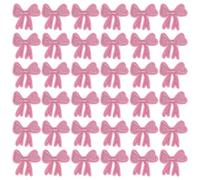 FINGERINSPIRE 36PCS Bow Patches 3.3x3.3cm Mini Pink Bow Iron On Embroidered Applique Cute Bowknot Iron On Patches for DIY Clothing Hats Bags Scrapbooking