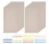 FINGERINSPIRE 36Pcs Cardboard Weaving Looms Kit Include 12pcs Wide Notch Weaving Looms 24pcs Large Eye Plastic Sewing Needles for Beginner Knitting Sewing Crochet Basket Jewelry Arts Crafts(33x16.5cm)