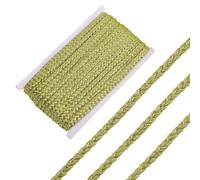 FINGERINSPIRE 38.28 Yards/35M Metallic Braid Lace Trim 7.5mm Wide Yellow Green Color Filigree Corrugated Lace Ribbon Embellishment Lace Trim for DIY Cloth Accessories Jewelry Crafts Sewing Decoration