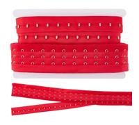 FINGERINSPIRE 3M 3 Row Hook and Eye Tape Polyester Bra Closure Tape Red Color Corset Bra Extender for Wedding Dresses and Formal Gowns Special Occasion Attire Hidden Adjustable Fastening Trim