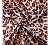 FINGERINSPIRE 3M Leopard Print Pattern Fabric 1.5M-1.6M Wide Satin Print Fabric Saddle Brown Cheetah Pattern Polyester Satin Sewing Fabrics Material for Clothing Sewing Table Cloth Accessories