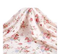 FINGERINSPIRE 3m Printed Floral Cloth 1600~1620mm Wide Cotton Fabric by The Yard Crimson Flower Pattern Fabrics Sewing DIY Craft Fashion Design Printed Floral Washable Cloth for Home Decor