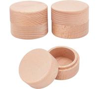 FINGERINSPIRE 3pcs 5.2x4.05cm/diameter x high Mini Round Wooden Box Small Storage Wooden Box Wedding Ring Jewelry Boxes DIY Storage Trinket Bearer Container Case