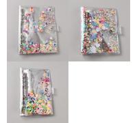 FINGERINSPIRE 3PCS 6 Ring Binder Notebook Set A5/A6/A7 Size 3 Styles Plastic Rectangle Notebook Covers with Sparkling Mermaid Sequin Shell Decoration Transparent Journal Cover Organizer for Office