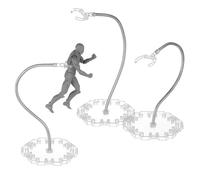 FINGERINSPIRE 3Pcs Adjustable Snake Bones Action Figure Stand Clear Assembly Action Figures Display Holder with Hexagon Base Plastic Model Support Stands Miniature Model Bases for HG RG SHF Figures