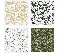 FINGERINSPIRE 3PCS Camo Stencils 30x30cm Reusable Painting Templates Camouflage Pattern Stencils Tiger Stripe Leopard Templates Square Stencil Large Stencil Sets for Fabric Wood Decor