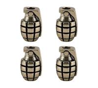FINGERINSPIRE 4 Pack Grenade Brass Beads for Paracord Lanyard 19.5x13x13.5mm Grenade-Shaped Brass Beads European Style Paracord Bead for Paracord Lanyard Keychain Pendant Charm DIY Jewelry Making