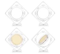 FINGERINSPIRE 4 Pcs Acrylic Coin Display Case 40mm Inner Diameter Clear Challenge Coin Display Frame 3D Floating Display Stand Holder Coin Protector Sleeves Container Box for Commemorative Coin