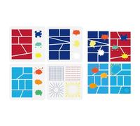 FINGERINSPIRE 4 Pcs Comics Frame Stencil 15x15cm Reusable Starburst Polka Dot Graffiti Pattern Stencil Comic Strip Frame Drawing Template DIY Decoration Stencil for Painting on Scrapbook Paper Book