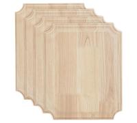 FINGERINSPIRE 4 Pcs Rectangle Unfinished Wooden Plaques Natural Wood Plaque 25x20x1.65cm Wood Decoration Plaque Burlywood Jewerlry Display Pedestal Wood Blank Signboards for DIY Home Wall Decor