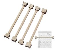 FINGERINSPIRE 4 Set Wood Knitting Chart Holder Sheep & Bear & Girl Pattern Crochet Knitting Chart Holder Bisque Knitting Chart Keeper with Ruler Wooden Knitting Tool for Measuring Crochet Accessories