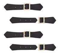 FINGERINSPIRE 4 Sets Leather Sew-On Toggles Closures Black Imitation Leather Toggle Buckle Vintage Leather Toggle Buttons Metal Leather Clasp Fasteners Replacement Snap Toggle for Coat Jacket DIY
