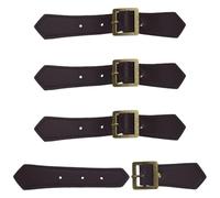 FINGERINSPIRE 4 Sets Leather Sew-On Toggles Closures Coconut Brown PU Leather Snap Toggle Sew On Duffle Jacket Buckle Metal Leather Clasp Fasteners Replacement Snap Toggle for Coat Jacket DIY Craft,