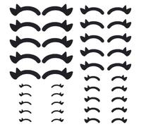 FINGERINSPIRE 40 Pairs Felt Eyelashes for Crochet Stuffies and Plushies 4 Sizes Black Color Felt Craft Doll Eyes Eyelash Applique Patches DIY Doll Puppet and Plush Animal Making Supplies