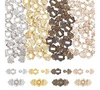 FINGERINSPIRE 40 Pcs Doll Sew-on Snap Buttons, 4 Colors Mini Alloy Belt Buckle Buttons Tiny Metal Snaps Fasteners Durable Press Studs Buttons for DIY Doll Sewing Clothing Accessories (18mm x 9mm)