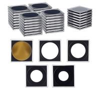 FINGERINSPIRE 40 Sets Coin Snap Holders Adjustable Plastic Coin Collection Cases with Sponges Inside Square Transparent Plastic Coins Storage Display Case Silver Dollar Protection Cases for Collectors