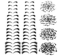 FINGERINSPIRE 400 Pairs Felt Eyelashes for Dolls 4 Sizes Crochet Eyes Supplies Classic Black Eyelashes Applique Patches for Plush Dolls Making Decorative Felt Embellishment for DIY Crafts Project