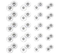 FINGERINSPIRE 40PCS Clear Sew-On Snaps Buttons 4 Sizes Decorative Stainless Steel Snap Button with Hole Reusable Metal Snaps Fasteners Press Studs Buttons Plastic Embellishment for DIY Decoration