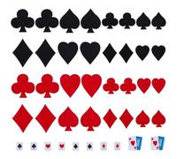 FINGERINSPIRE 42 Pcs Playing Cards Patch Poker Fabric Applique, Black & Red Spades Cube Heart Poker Appliques Felt Embroidered Appliques for Clothes Dress Hat Pants Shoes Curtain