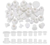 FINGERINSPIRE 48 Pcs White Silicone Bottle Stopper 8 Size Soft Flexible Silicone End Caps Bolt Covers Rubber Hole Plug Perfect for Bottles, Tubes, and DIY Projects for Home and Workshop Use