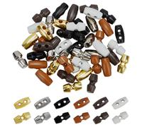 FINGERINSPIRE 48Pcs 1 Hole & 2 Hole Mini Alloy Toggle Buttons 10x5mm Black White Tiny Sewing Horn Toggle Buttons 6Colors Micro Olive Shape Sewing Buttons Gold Gunmetal Small Bowling Sewing Buttons