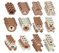 FINGERINSPIRE 48PCS Bear Crochet Knitted Cloth Patch 12 Styles Bears Embroidery Patches Handmade Little Bear Embroidery Applique Decorative Crochet Patch for Cloths, Dress, DIY Accessories