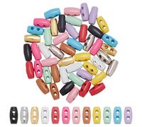FINGERINSPIRE 48PCS Mini Alloy Toggle Buttons 10mm 2-Holes Tiny Metal Toggle Horn Button 12 Colors Sewing Horn Toggles Button Alloy Sweater Coats Buttons for Jacket Clothing Sewing DIY Craft Projects