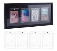 FINGERINSPIRE 4Grids Trading Card Display Frame Wall Mount Sports Card Display Frame Plastic Trading Cards Displaying Case for 4 Standard Cards Displaying Case for Football Baseball Hockey