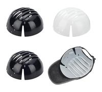 FINGERINSPIRE 4Pcs 2 Colors Baseball Caps Insert Plastic Protective Hat Liner Inserts White & Black Hard Bump Cap Inserts Breathable and Lightweight Universal Bump Cap Insert for Head Protection