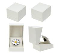 FINGERINSPIRE 4PCS Badge Display Box 4.85x5.5x4.15CM Floral White Small Paper Lapel Pin Display Case with Velvet Inside Single Pin Box for Pins Collectibles Challenge Coins