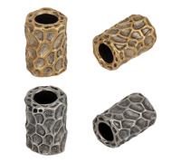 FINGERINSPIRE 4PCS Brass Lanyard Beads 2 Colors 15.5x11mm Column Paracord Bead Parachute String Bead Brass EDC European Beads for Lanyard Keychain Crafts Bracelets Jewelry Making