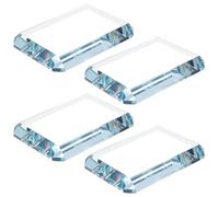 FINGERINSPIRE 4PCS Glass Paperweight 6.9x10x1.2CM Rectangular Clear Paperweight Glass Block Desk Accessory for Chinese Calligraphy Desk Decor Writing Tool Home Decor Book Crafts Projects