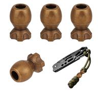 FINGERINSPIRE 4PCS Large Hole Paracord Beads 20x13mm Raw Color Mini Bombs Lanyard Bead Unplated Brass EDC European Beads Metal Loose Spacer Bead for Jewelry EDC String Pendant Parachute DIY Crafts